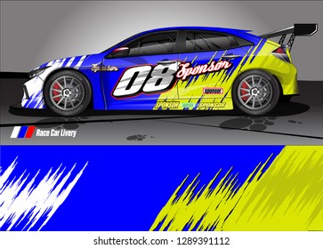 car livery Graphic vector. abstract racing shape design for vehicle vinyl wrap background 