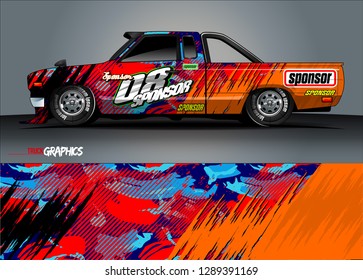 car livery Graphic vector. abstract racing shape design for vehicle vinyl wrap background 