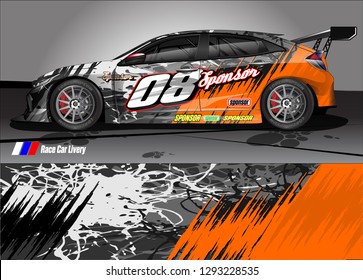 car livery Graphic vector. abstract racing shape design for vehicle vinyl wrap background 