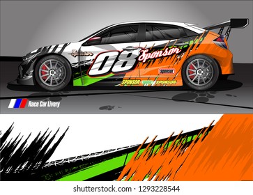 car livery Graphic vector. abstract racing shape design for vehicle vinyl wrap background 