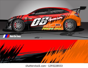 car livery Graphic vector. abstract racing shape design for vehicle vinyl wrap background 