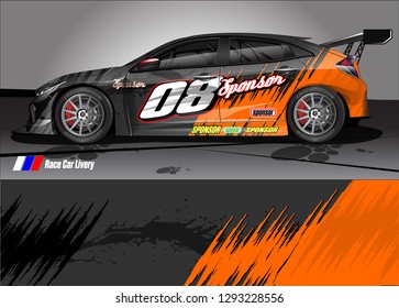 car livery Graphic vector. abstract racing shape design for vehicle vinyl wrap background 