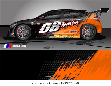car livery Graphic vector. abstract racing shape design for vehicle vinyl wrap background 