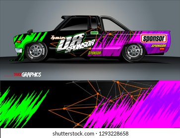 car livery Graphic vector. abstract racing shape design for vehicle vinyl wrap background 