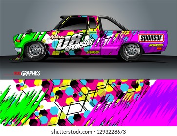 car livery Graphic vector. abstract racing shape design for vehicle vinyl wrap background 