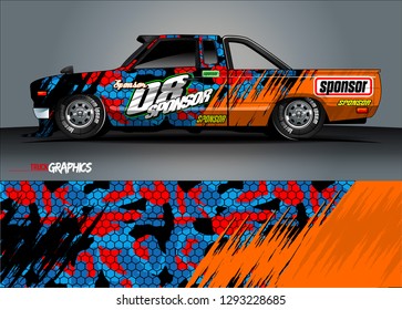 car livery Graphic vector. abstract racing shape design for vehicle vinyl wrap background 