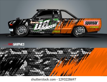 car livery Graphic vector. abstract racing shape design for vehicle vinyl wrap background 