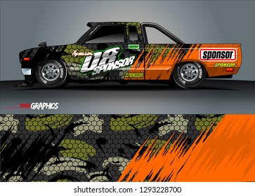 car livery Graphic vector. abstract racing shape design for vehicle vinyl wrap background 