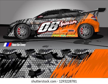 car livery Graphic vector. abstract racing shape design for vehicle vinyl wrap background 