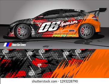 car livery Graphic vector. abstract racing shape design for vehicle vinyl wrap background 