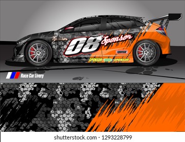 car livery Graphic vector. abstract racing shape design for vehicle vinyl wrap background 