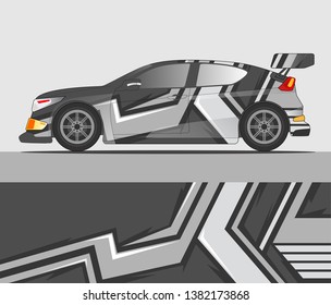 car livery Graphic vector. abstract racing shape design for vehicle vinyl wrap background
