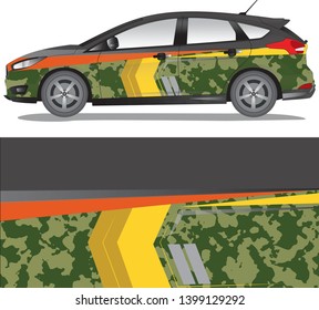 car livery Graphic vector. abstract racing shape design for vehicle vinyl wrap background - vector