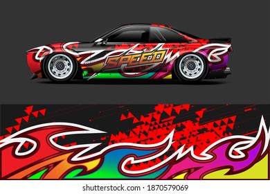 car livery Graphic vector with abstract racing shape design
