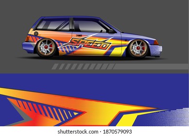 car livery Graphic vector with abstract racing shape design