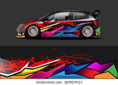 Autokollektion Grafische Vektorgrafik mit abstraktem Renndesign