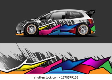 car livery Graphic vector with abstract racing shape design