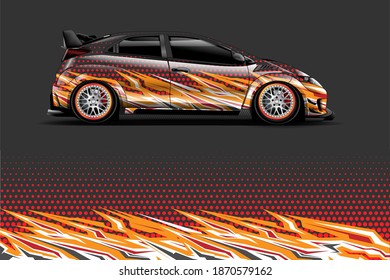 car livery Graphic vector with abstract racing shape design