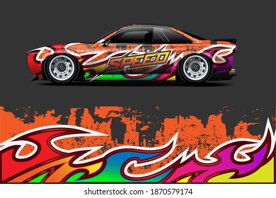car livery Graphic vector with abstract racing shape design