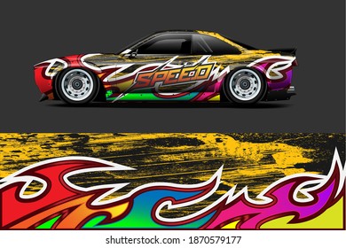 car livery Graphic vector with abstract racing shape design