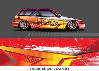 car livery Graphic vector with abstract racing shape design
