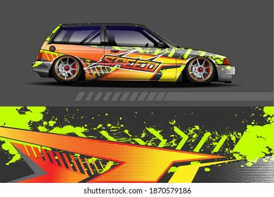 car livery Graphic vector with abstract racing shape design