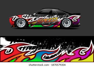 Autokollektion Grafische Vektorgrafik mit abstraktem Renndesign