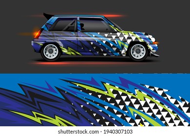 Autokollektion Grafische Vektorgrafik mit abstraktem Renndesign	