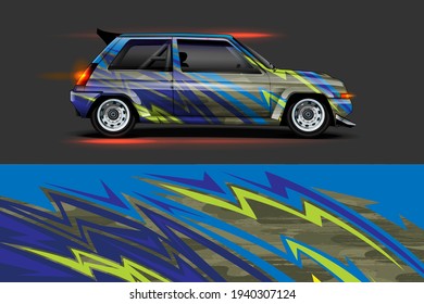 car livery Graphic vector with abstract racing shape design	