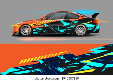 car livery Graphic vector with abstract racing shape design	