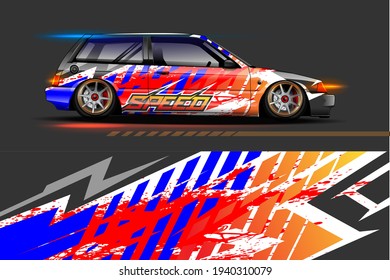 car livery Graphic vector with abstract racing shape design