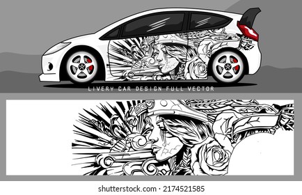 car livery graphic vector. abstract grunge background design for vehicle vinyl wrap and car branding	