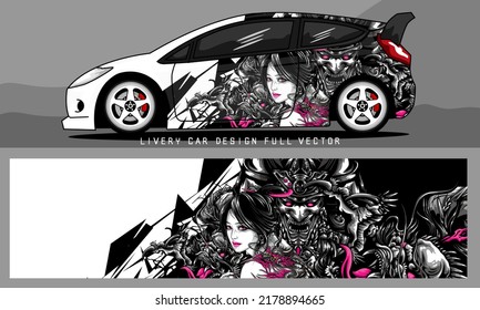 Car Livery Graphic Vector. Abstract Grunge Background Design For Vehicle Vinyl Wrap And Car Branding	