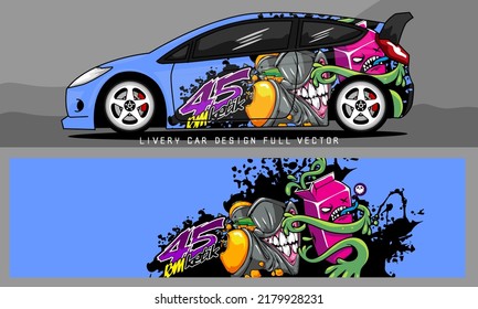 car livery graphic vector. abstract grunge background design for vehicle vinyl wrap and car branding	