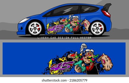 Car Livery Graphic Vector. Abstract Grunge Background Design For Vehicle Vinyl Wrap And Car Branding