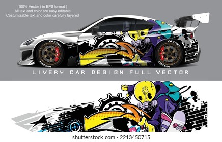 car livery graphic vector. abstract grunge background design for vehicle vinyl wrap and car branding	