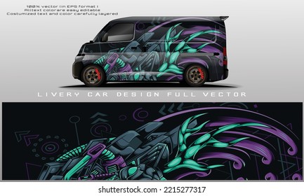 car livery graphic vector. abstract grunge background design for vehicle vinyl wrap and car branding	