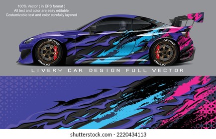 car livery graphic vector. abstract grunge background design for vehicle vinyl wrap and car branding	