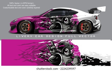 car livery graphic vector. abstract grunge background design for vehicle vinyl wrap and car branding	