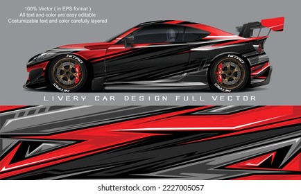 Auto-Livery-Grafik-Vektorgrafik. abstraktes Grunge-Hintergrund-Design für die Fahrzeug-Vinyl-Verpackung und die Automarkierung	