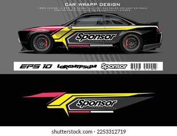 car livery graphic vector. abstract grunge background design for vehicle vinyl wrap and car branding