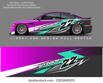 car livery graphic vector. abstract grunge background design for vehicle vinyl wrap and car branding