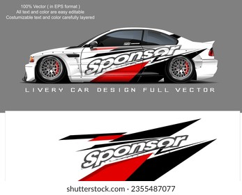 car livery graphic vector. abstract grunge background design for vehicle vinyl wrap and car branding