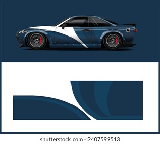 Auto-Livery-Grafik-Vektorgrafik. abstrakter Hintergrund-Design für das Fahrzeug