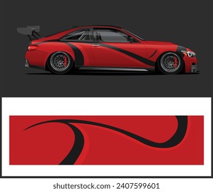 Auto-Livery-Grafik-Vektorgrafik. abstrakter Hintergrund-Design für das Fahrzeug