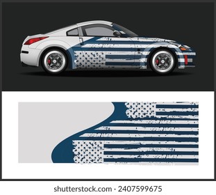 Auto-Livery-Grafik-Vektorgrafik. abstrakter Hintergrund-Design für das Fahrzeug