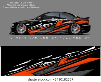 car livery graphic vector. abstract grunge background design for vehicle vinyl wrap and car branding