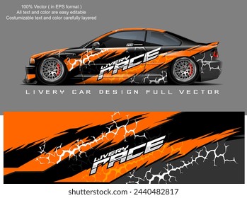 car livery graphic vector. abstract grunge background design for vehicle vinyl wrap and car branding