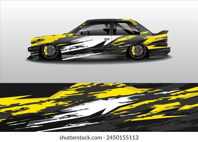 Vector gráfico de la librea del coche. diseño abstracto del fondo del grunge para la envoltura de vinilo del vehículo