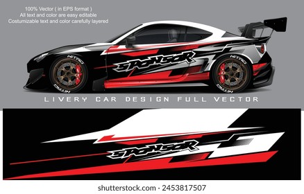 car livery graphic vector. abstract grunge background design for vehicle vinyl wrap and car branding